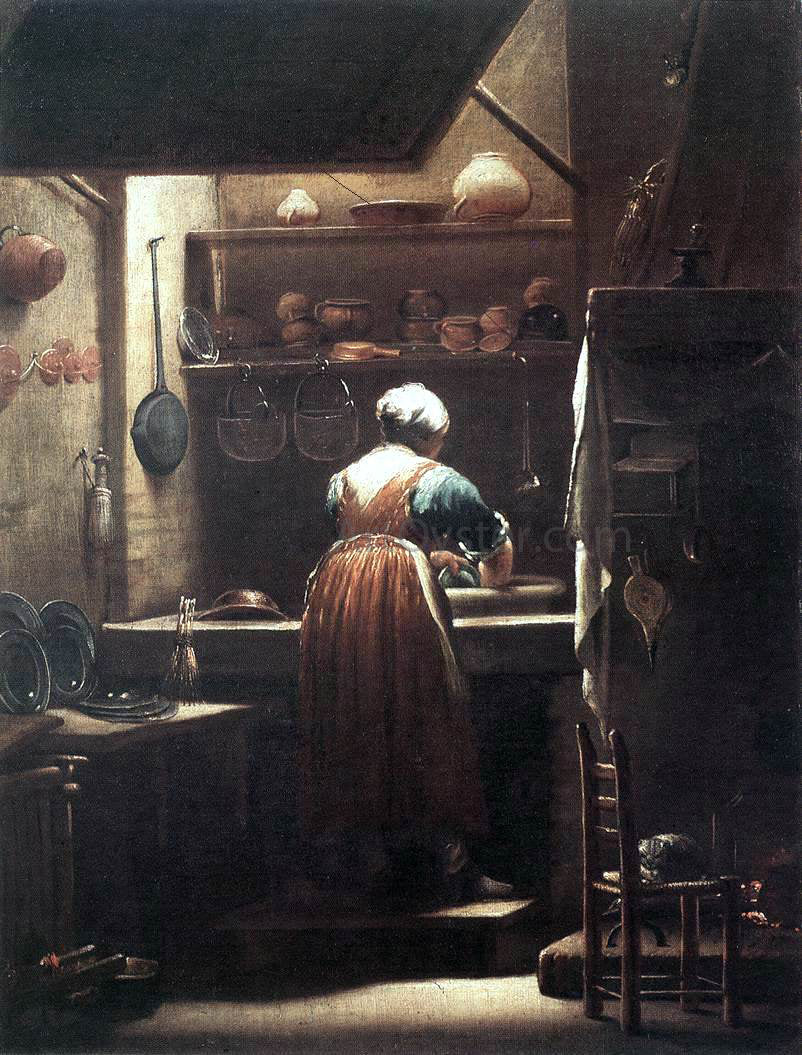  Giuseppe Maria Crespi The Scullery Maid - Hand Painted Oil Painting