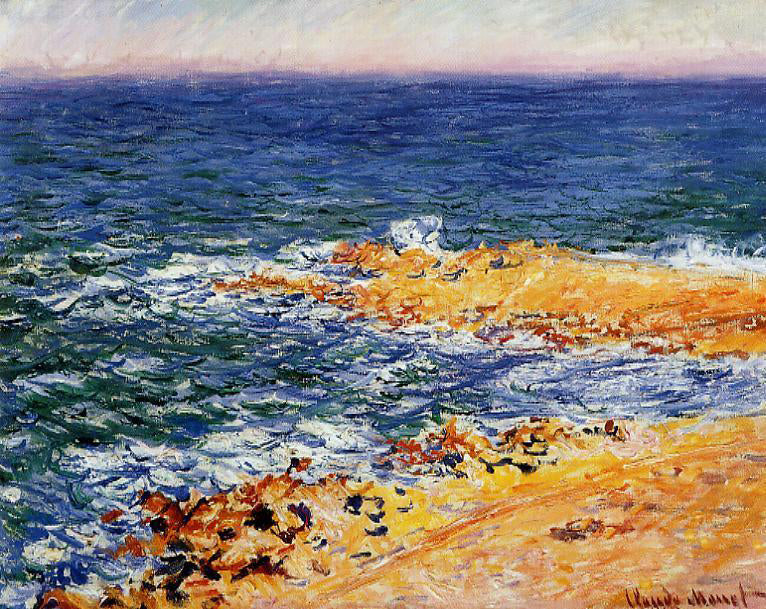 Claude Oscar Monet The Sea in Antibes - Hand Painted Oil Painting