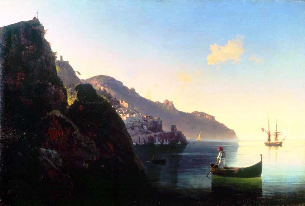 Ivan Constantinovich Aivazovsky The seashore of Amalfi - Hand Painted Oil Painting