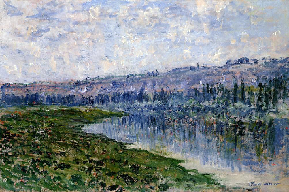 Claude Oscar Monet The Seine and the Chaantemesle Hills - Hand Painted Oil Painting