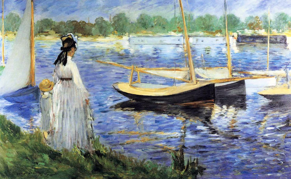 Edouard Manet The Seine at Argenteuil - Hand Painted Oil Painting