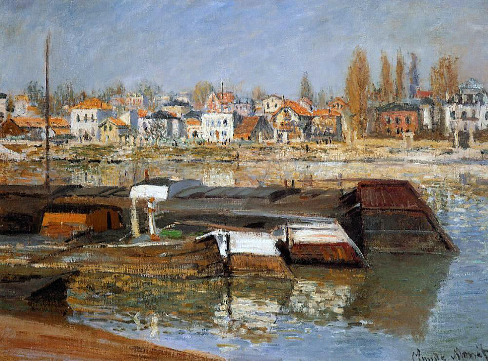 Claude Oscar Monet The Seine at Asnieres - Hand Painted Oil Painting