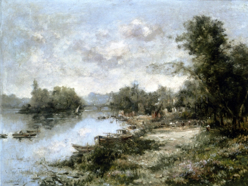 Maurice Levis The Seine at Courevoie - Hand Painted Oil Painting