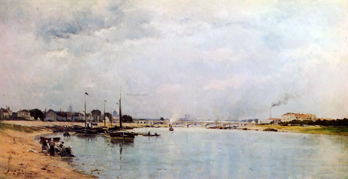 Stanislas Lepine The Seine at Ivry - Hand Painted Oil Painting