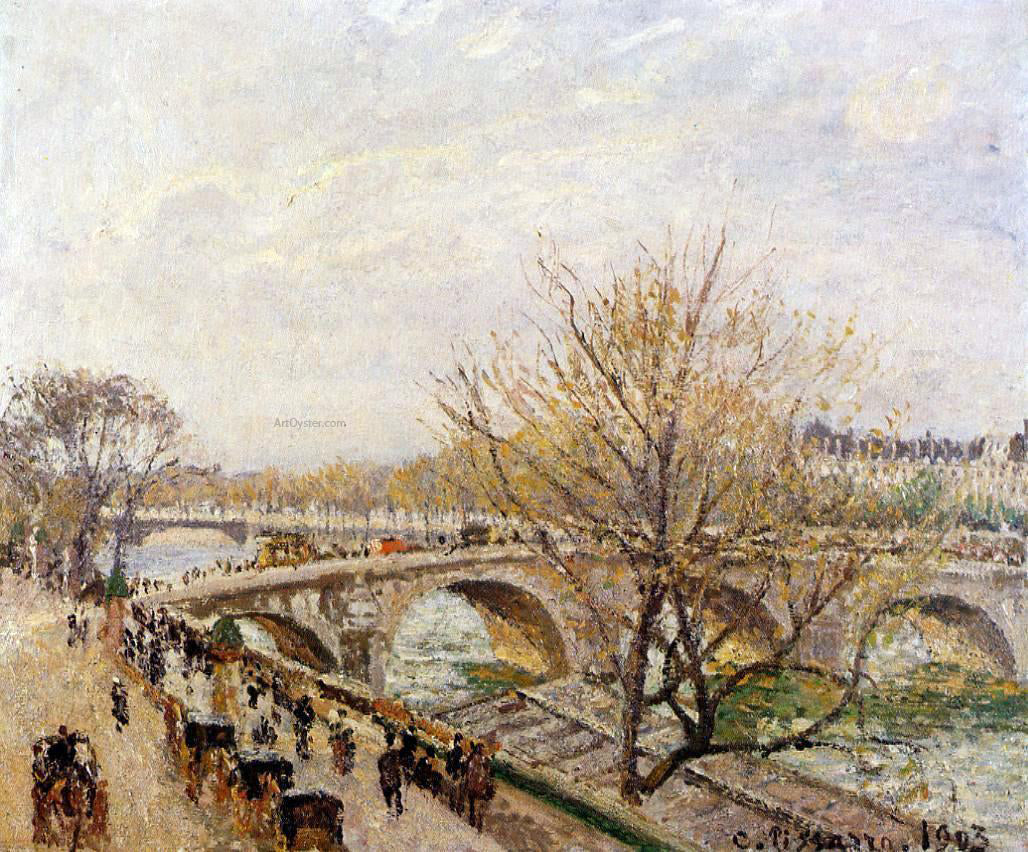 Camille Pissarro The Seine at Paris, Pont Royal - Hand Painted Oil Painting