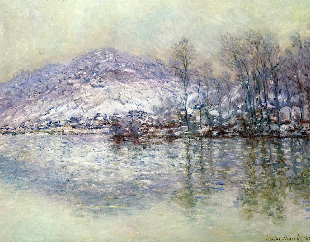 Claude Oscar Monet The Seine at Port Villez, Snow Effect - Hand Painted Oil Painting