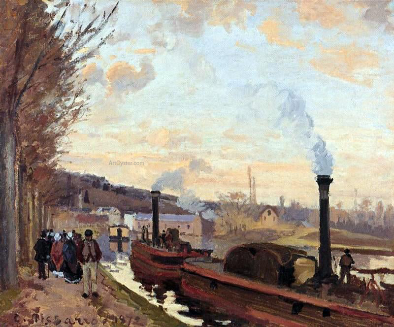 Camille Pissarro The Seine at Port-Marly - Hand Painted Oil Painting