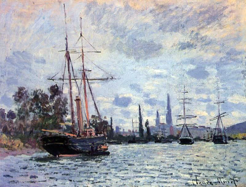 Claude Oscar Monet The Seine at Rouen - Hand Painted Oil Painting