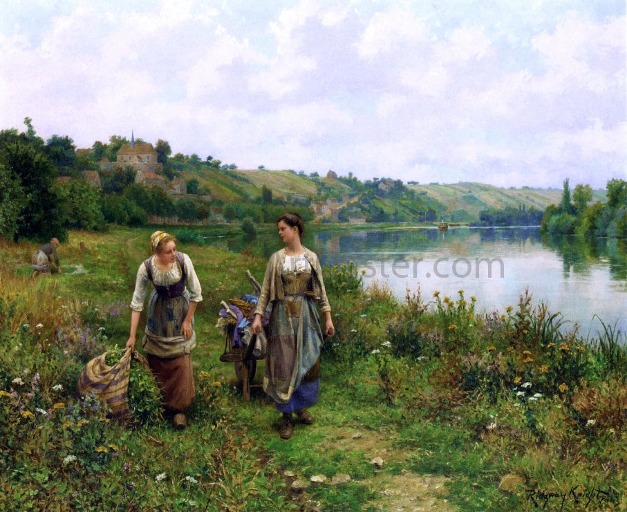 Daniel Ridgway Knight The Seine at Vernon - Hand Painted Oil Painting
