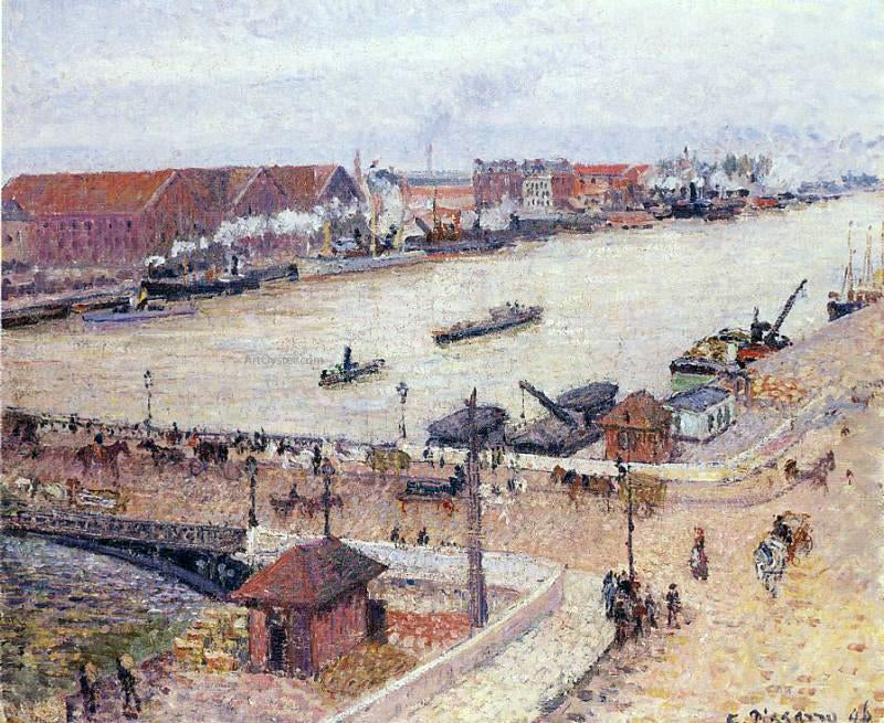 Camille Pissarro The Seine in Flood, Rouen - Hand Painted Oil Painting