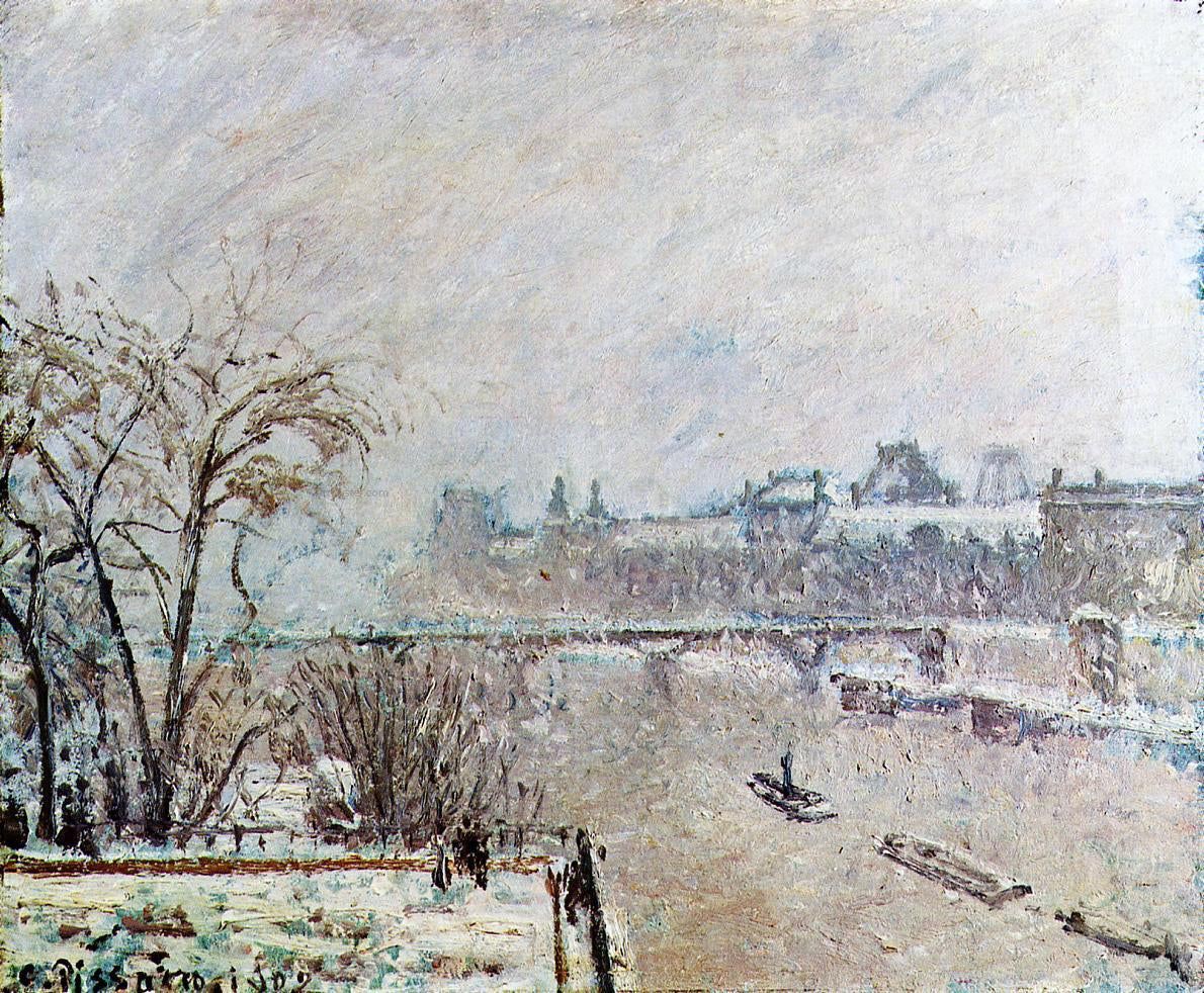 Camille Pissarro The Seine Viewed from the Pont-Neuf, Winter - Hand Painted Oil Painting