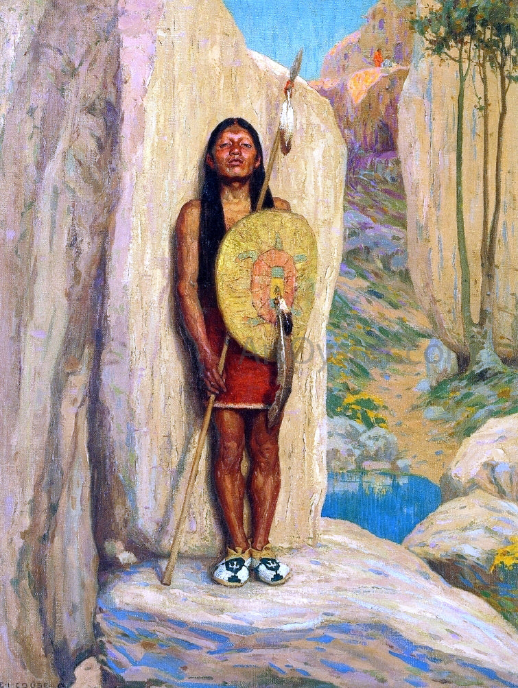 E Irving Couse A Sentinel - Hand Painted Oil Painting