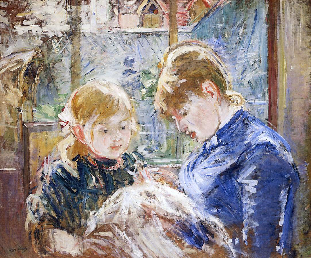 Berthe Morisot The Sewing Lesson (also known as The Artist's Daughter, Julie, with Her Nanny) - Hand Painted Oil Painting