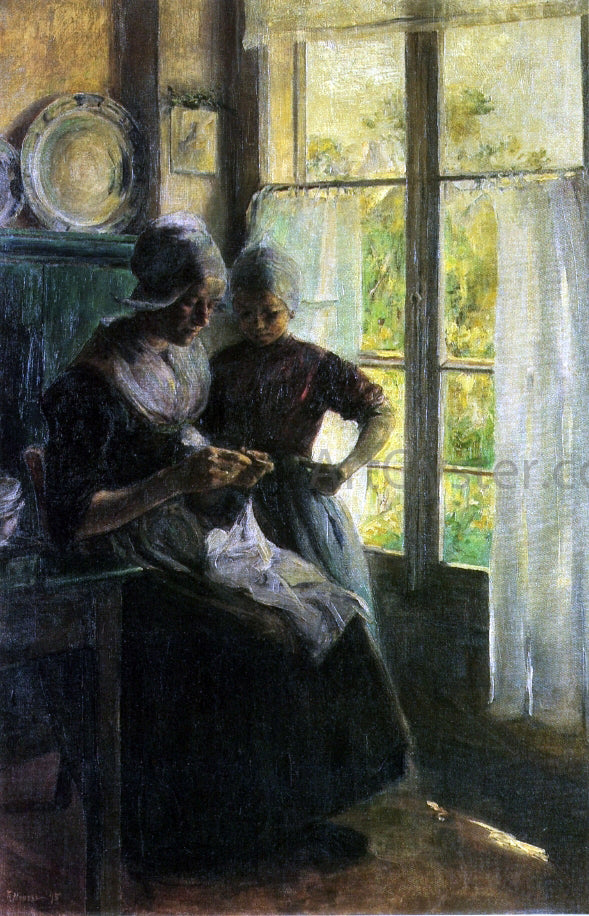 Elizabeth Nourse The Sewing Lesson - Hand Painted Oil Painting