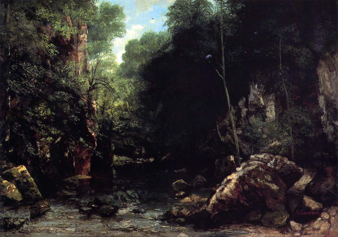 Gustave Courbet The Shaded Stream (also known as The Stream of the Puits Noire) - Hand Painted Oil Painting