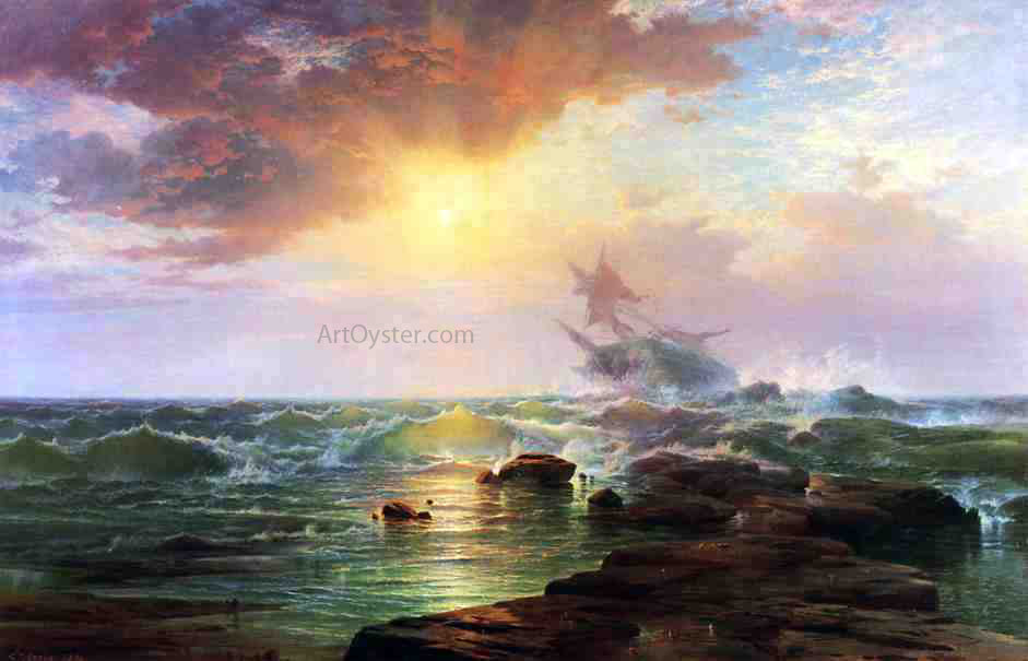 Edward Moran The Shipwreck - Hand Painted Oil Painting