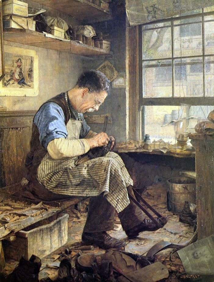 Jefferson David Chalfant The Shoemaker - Hand Painted Oil Painting