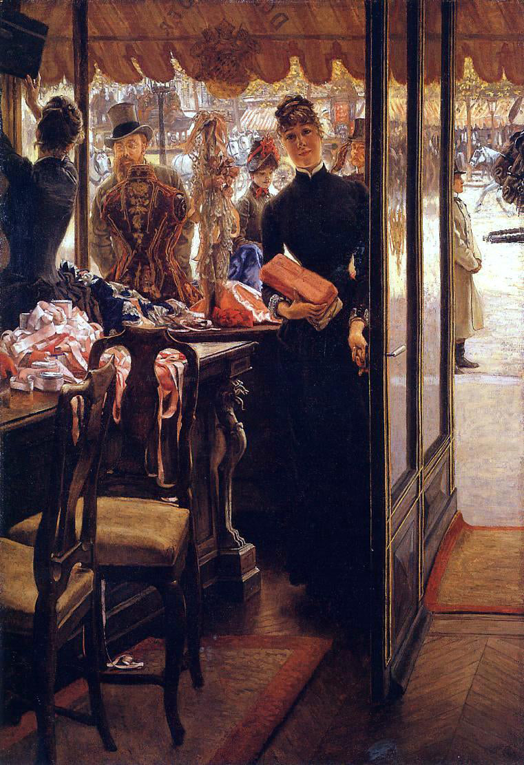 James Tissot The Shop Girl - Hand Painted Oil Painting