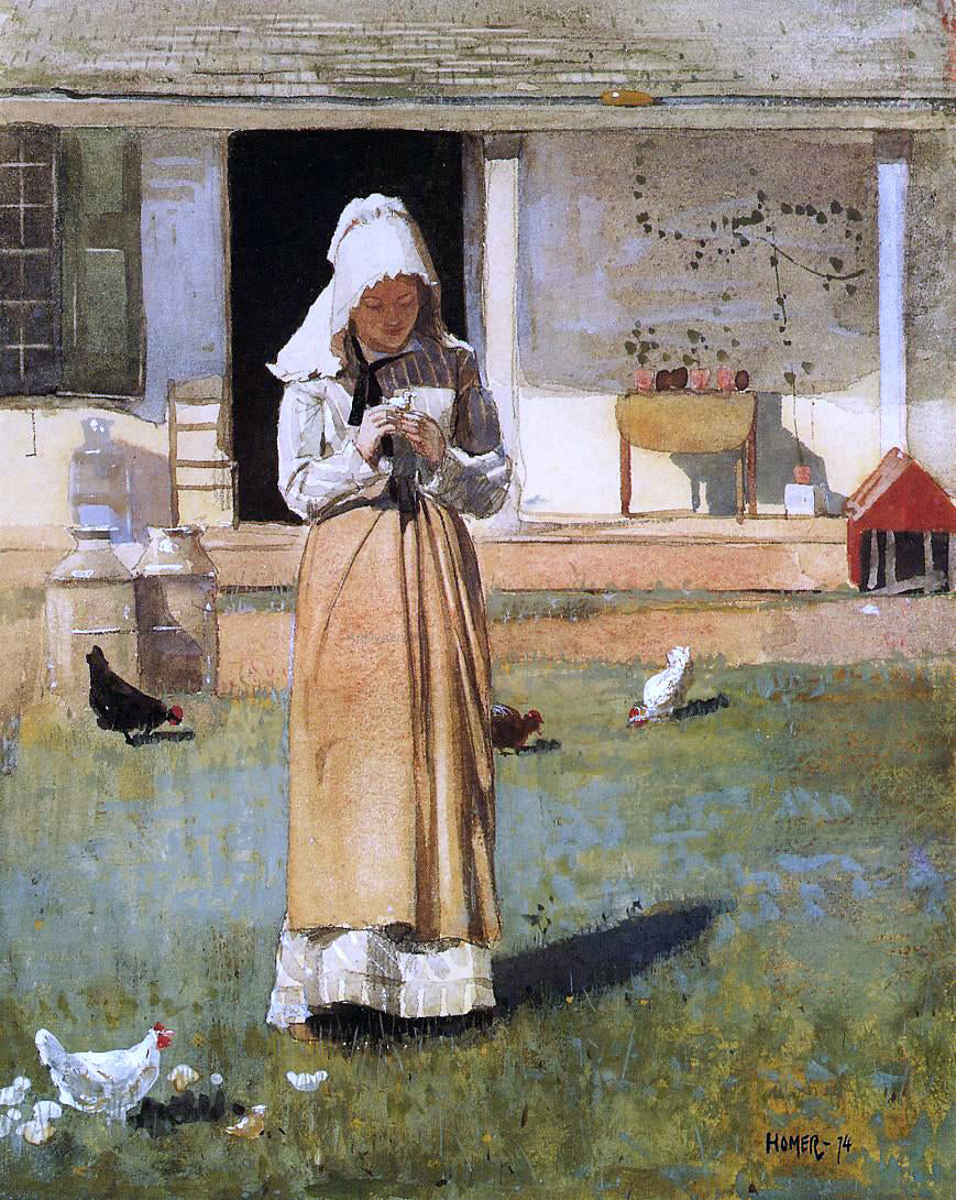 Winslow Homer A Sick Chicken - Hand Painted Oil Painting