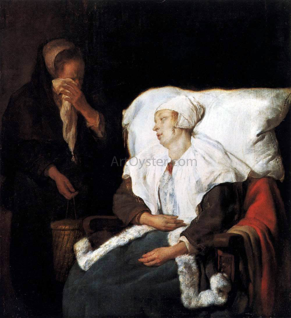 Gabriel Metsu The Sick Girl - Hand Painted Oil Painting