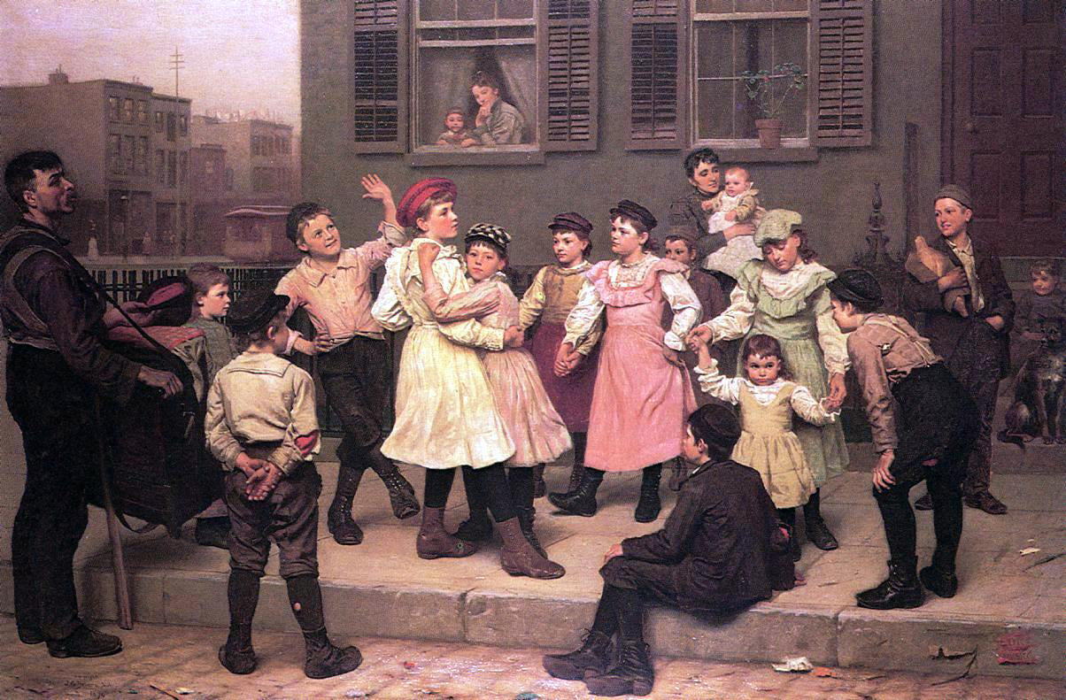 John George Brown The Sidewalk Dance (also known as A Sidewalk Dance) - Hand Painted Oil Painting