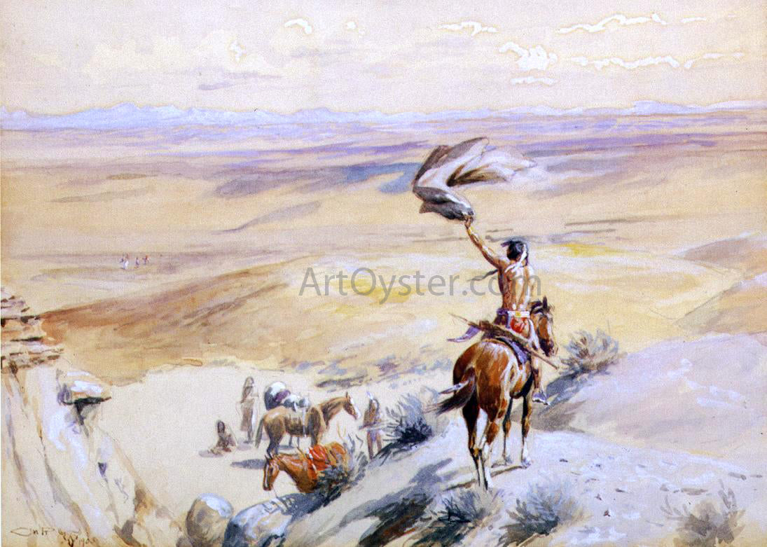 Charles Marion Russell The Signal - Hand Painted Oil Painting