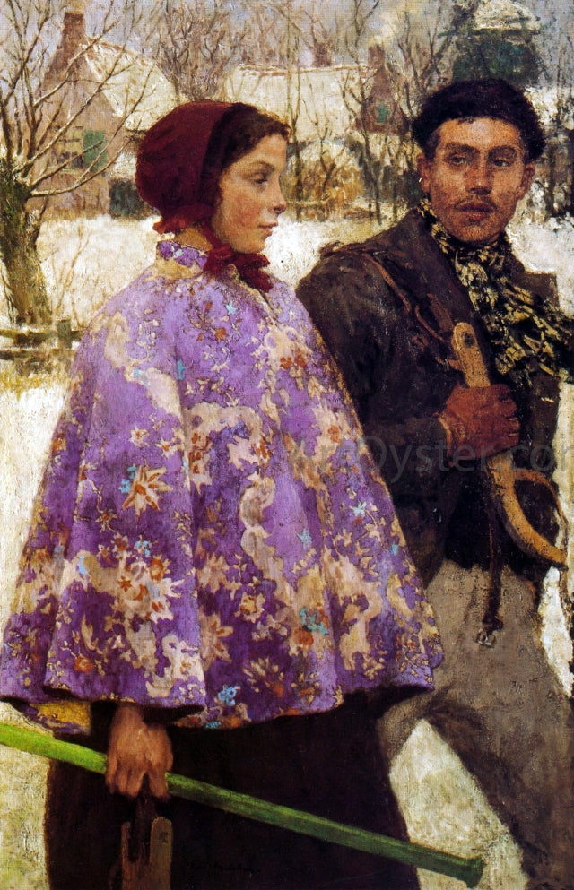 Gari Melchers The Skaters - Hand Painted Oil Painting