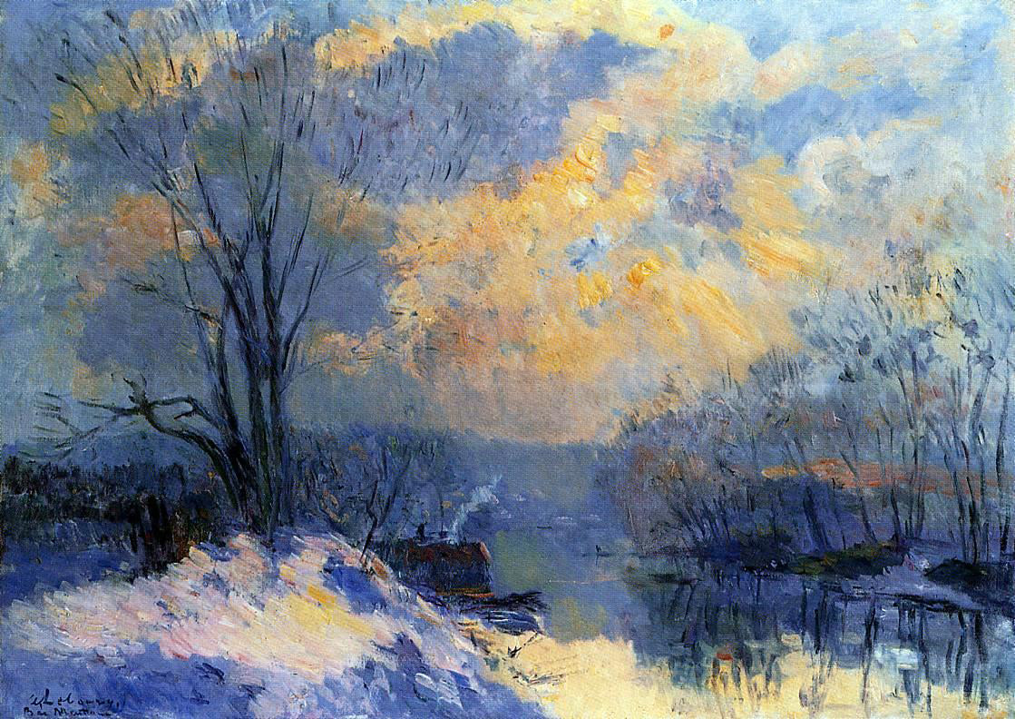Albert Lebourg The Small Branch of the Seine at Bas-Meudon: Snow and Winter Sun - Hand Painted Oil Painting
