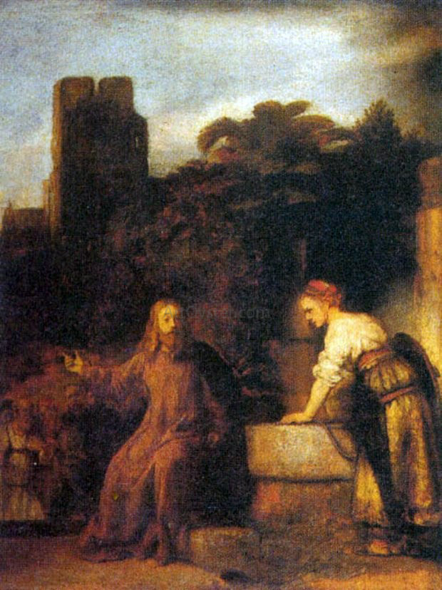 Rembrandt Van Rijn The Samaritan at the Well - Hand Painted Oil Painting