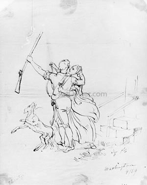Emanuel Gottlieb Leutze The Soldier's Farewell (from McGuire Scrapbook) - Hand Painted Oil Painting
