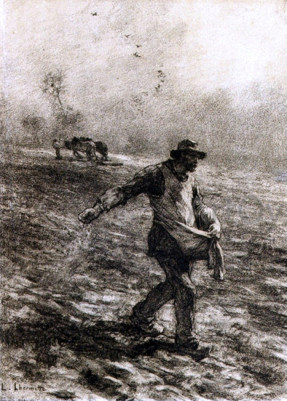 Leon Augustin L'hermitte) The Sower - Hand Painted Oil Painting