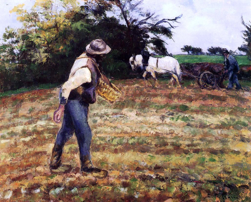 Camille Pissarro The Sower at Montfoucault - Hand Painted Oil Painting