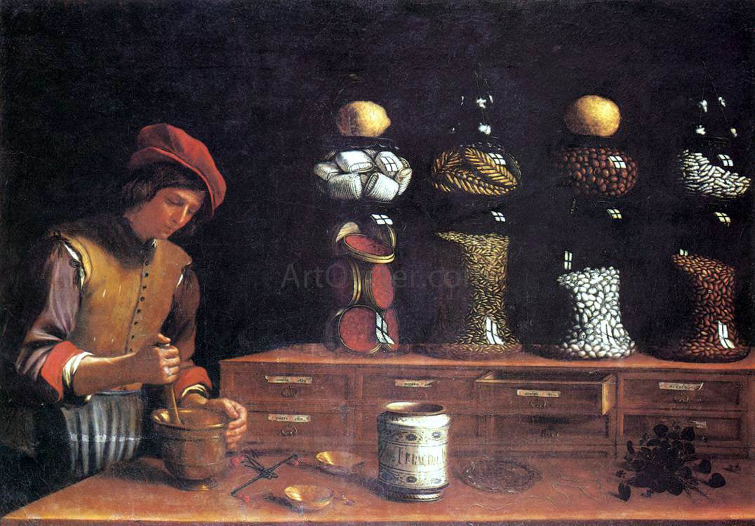 Paolo Antonio Barbieri The Spice Shop - Hand Painted Oil Painting