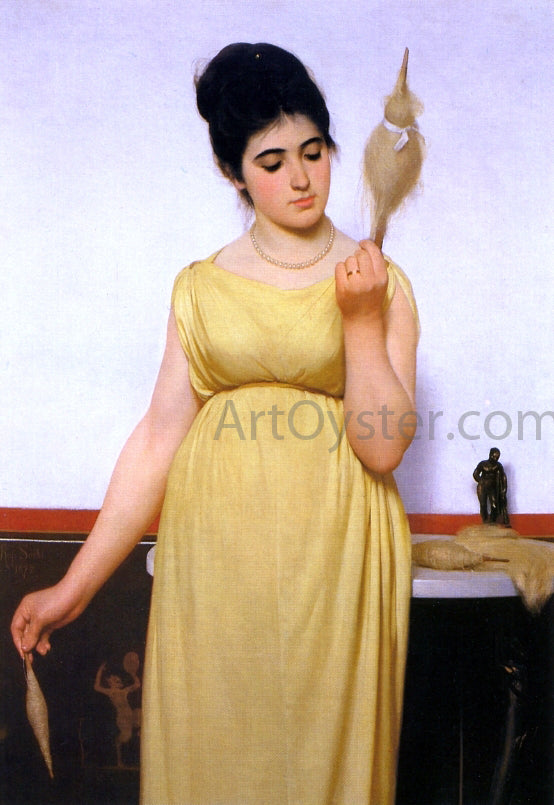 Raffaello Sorbi The Spinner - Hand Painted Oil Painting