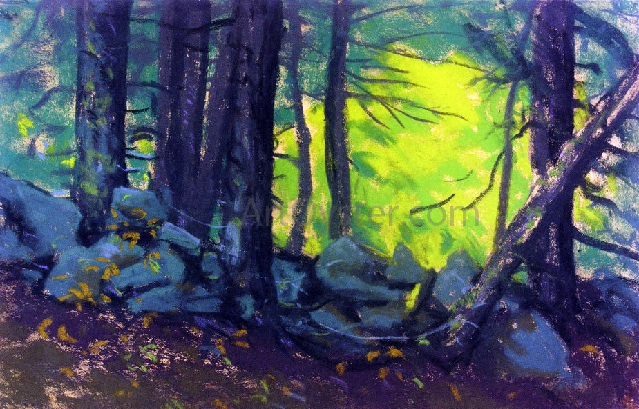 Robert Henri The Stone Wall with Woods - Hand Painted Oil Painting
