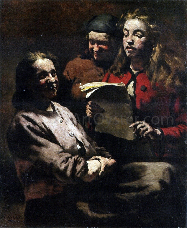 Theodule Ribot The Story - Hand Painted Oil Painting