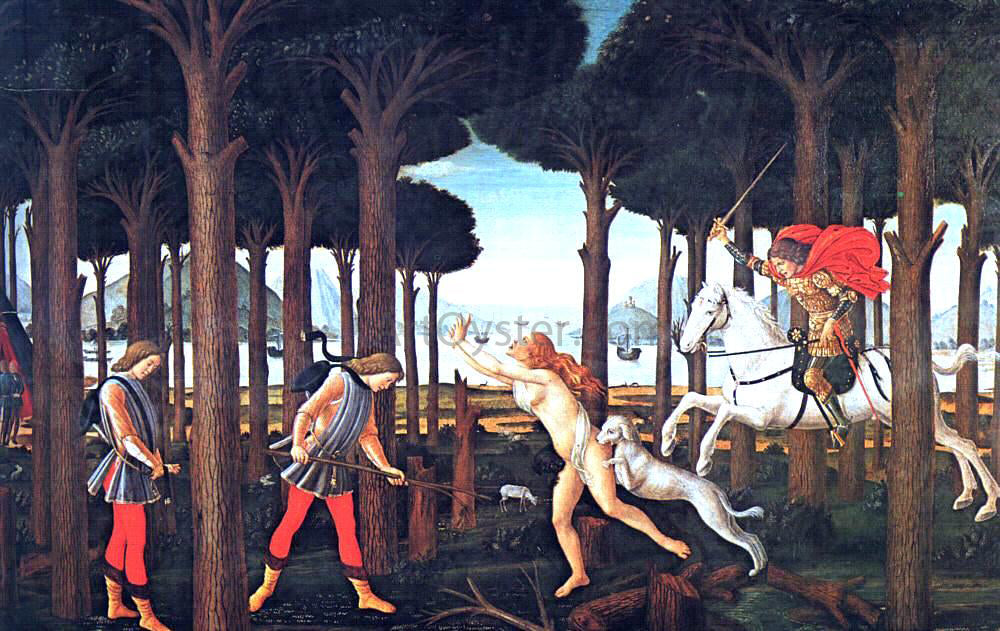 Sandro Botticelli The Story of Nastagio degli Onesti (first episode) - Hand Painted Oil Painting