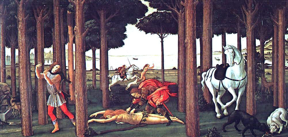 Sandro Botticelli The Story of Nastagio degli Onesti (second episode) - Hand Painted Oil Painting