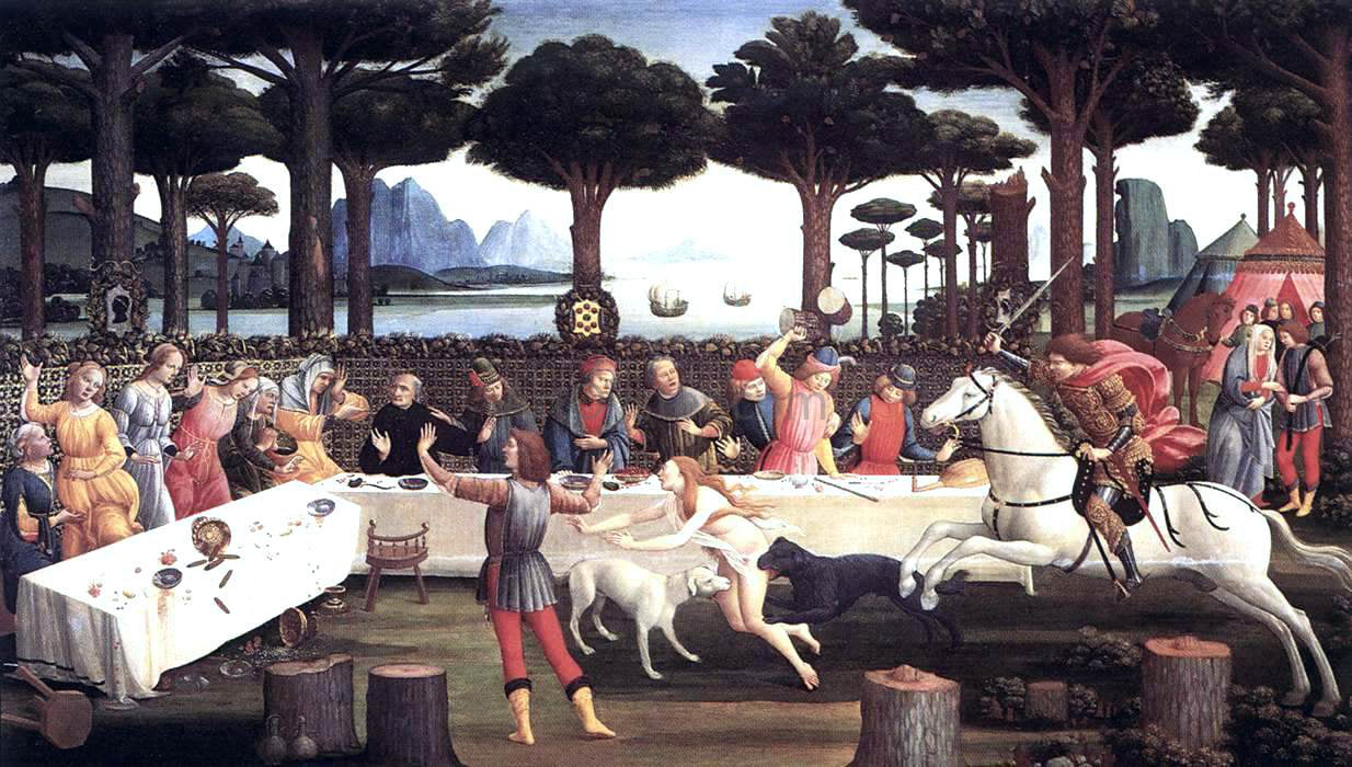 Sandro Botticelli The Story of Nastagio degli Onesti (third episode) - Hand Painted Oil Painting