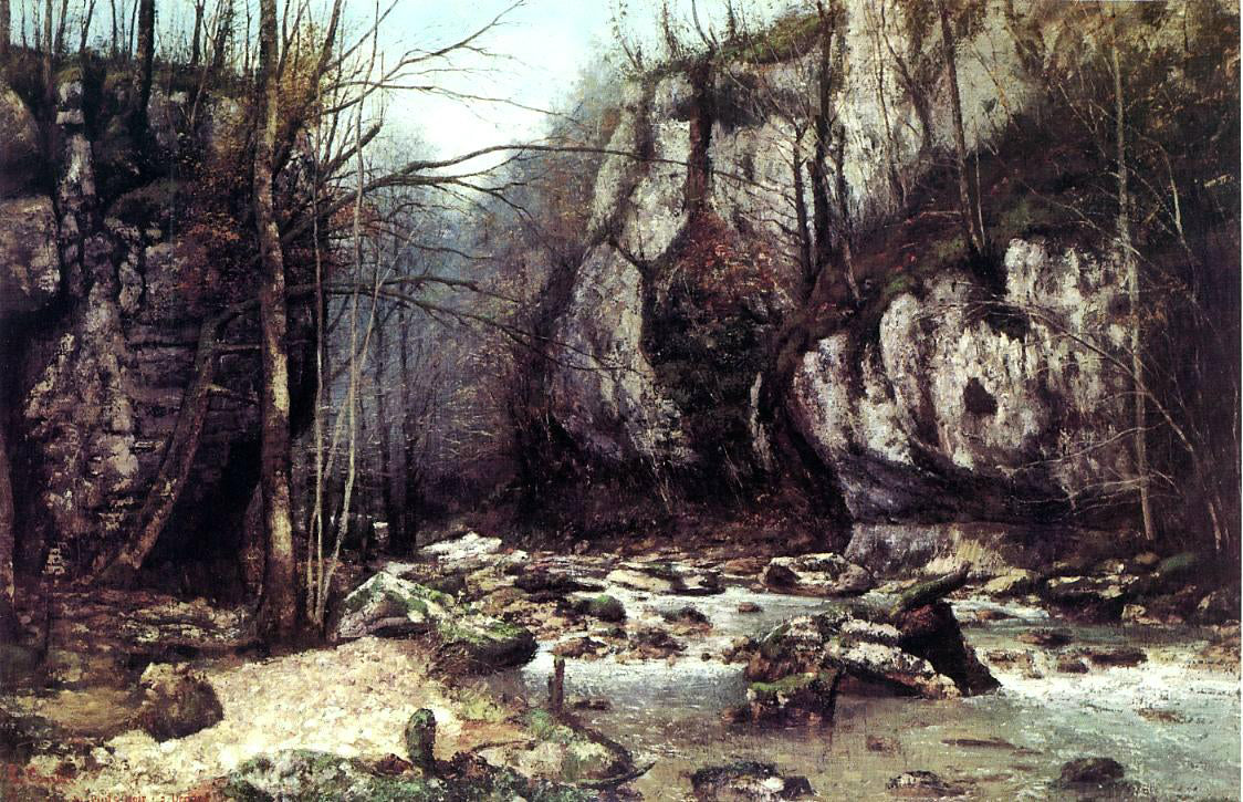  Gustave Courbet The Stream of the Puits-Noir at Ornans - Hand Painted Oil Painting