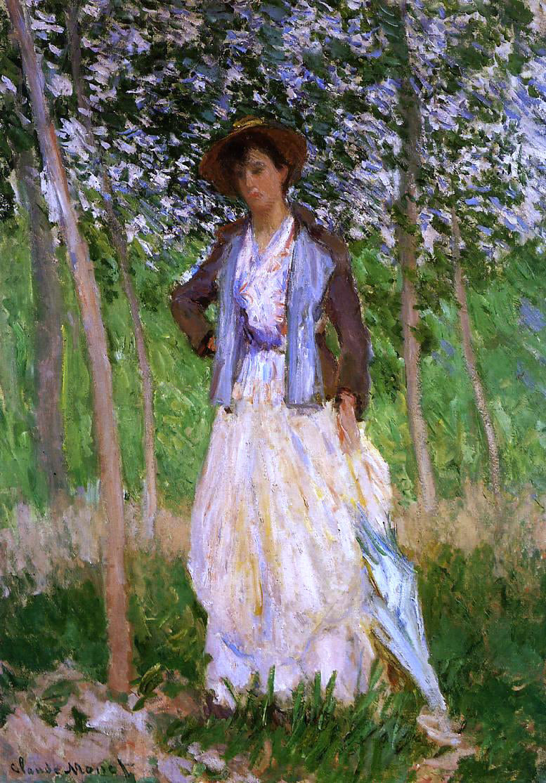 Claude Oscar Monet The Stroller (Suzanne Hoschede) (also known as Taking a Walk) - Hand Painted Oil Painting