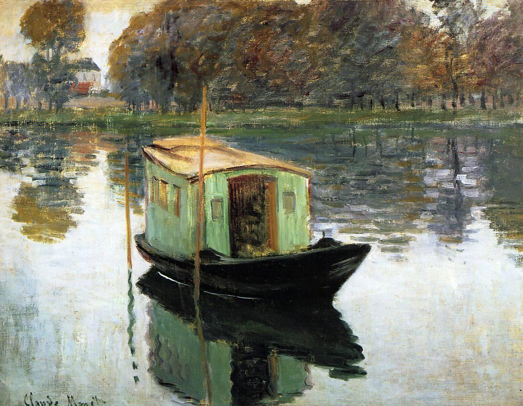 Claude Oscar Monet Studio Boat - Hand Painted Oil Painting