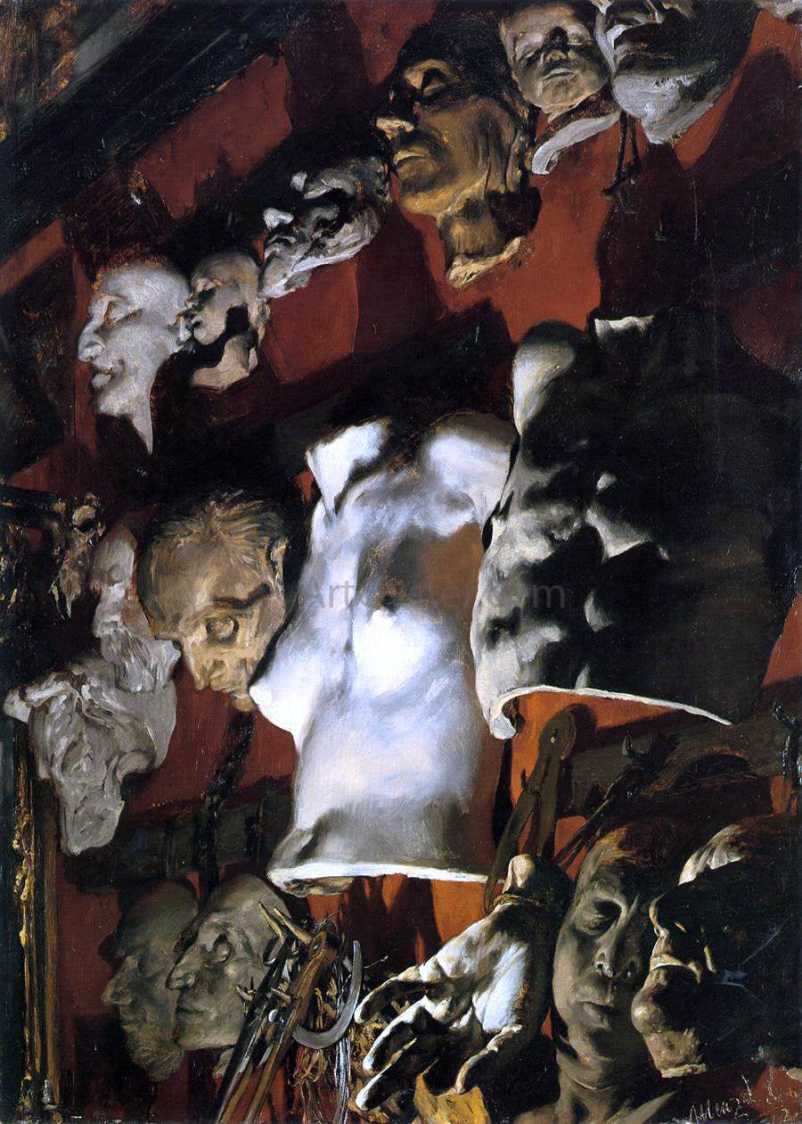 Adolph Von Menzel The Studio Wall - Hand Painted Oil Painting