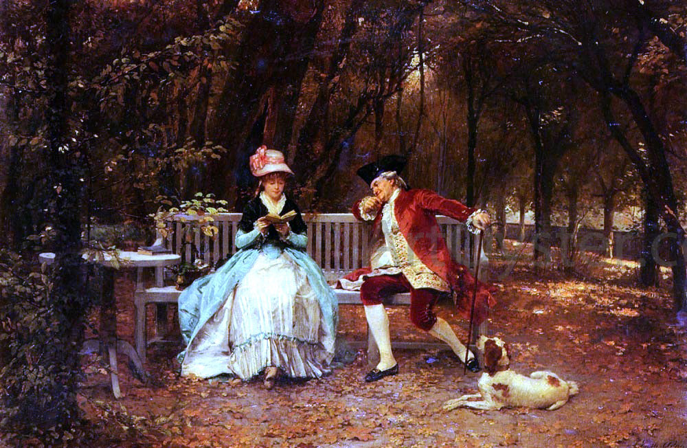 Louis Emile Adan The Suitor - Hand Painted Oil Painting