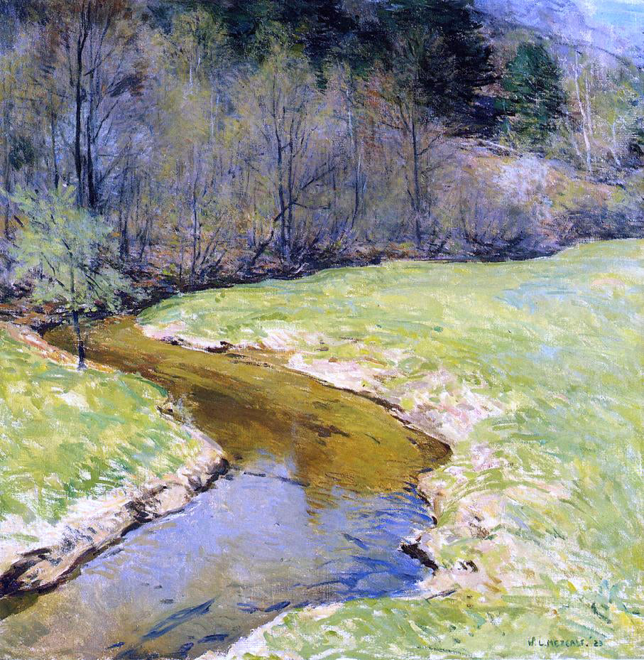  Willard Leroy Metcalf The Sunny Brook, Chester, Vermont - Hand Painted Oil Painting