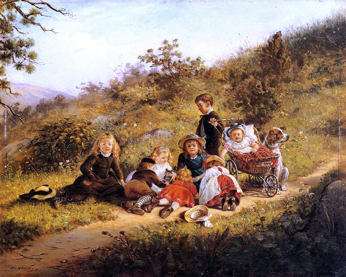 Edward Lamson Henry The Sunny Hours of Childhood - Hand Painted Oil Painting