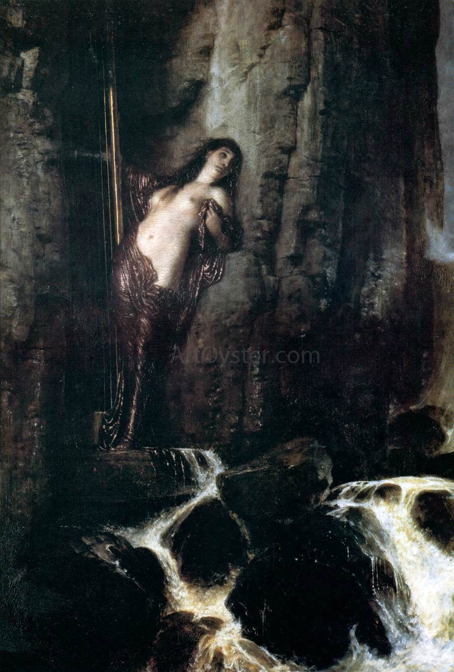 Arnold Bocklin The Surf - Hand Painted Oil Painting