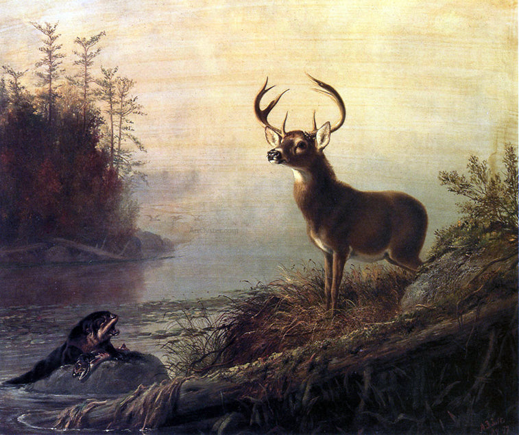 Arthur Fitzwilliam Tait A Surprise - Hand Painted Oil Painting