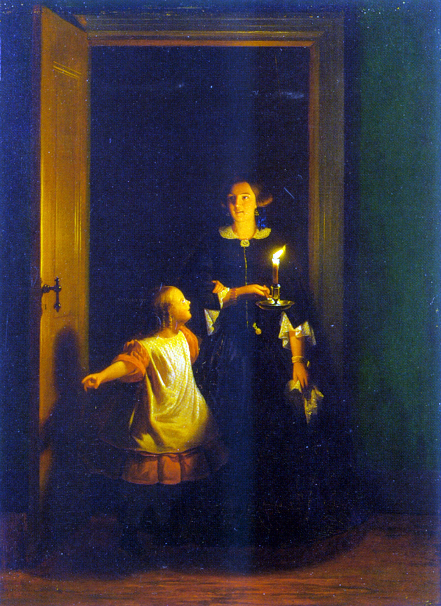 Johannes Rosierse The Surprise - Hand Painted Oil Painting