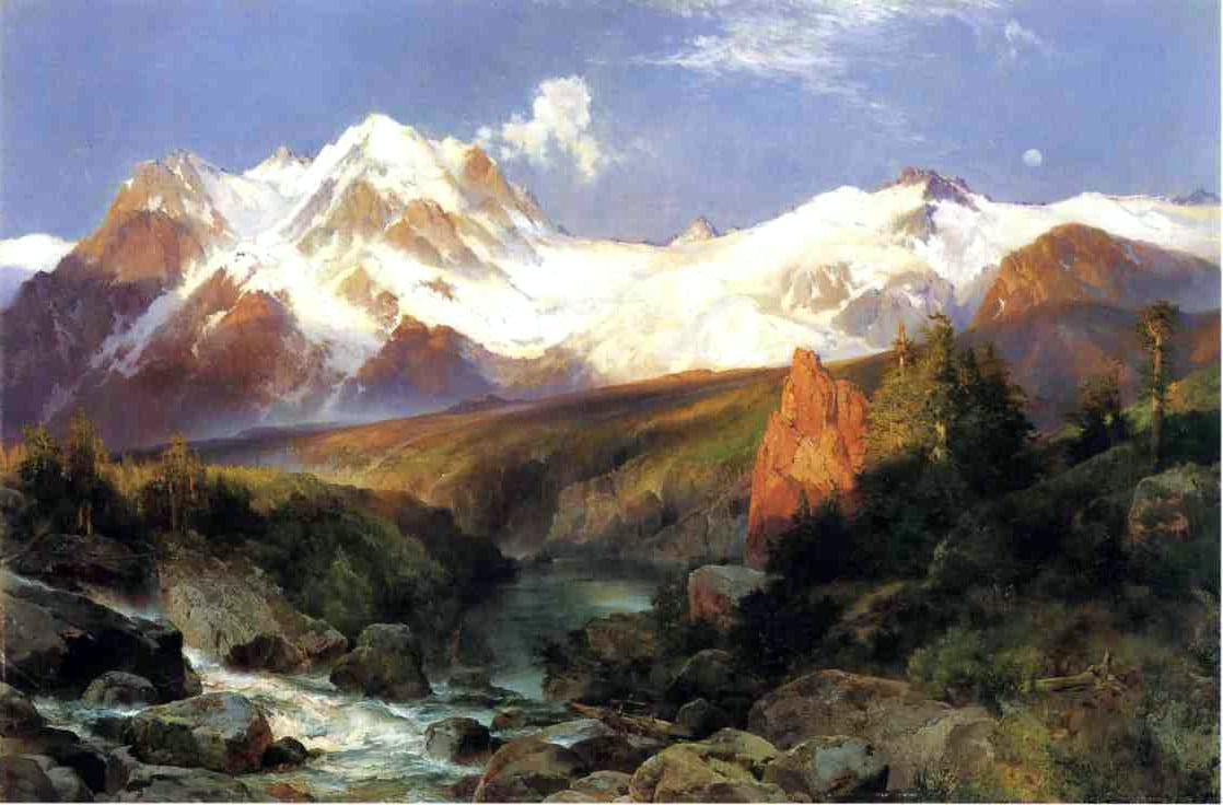 Thomas Moran The Teton Range - Hand Painted Oil Painting